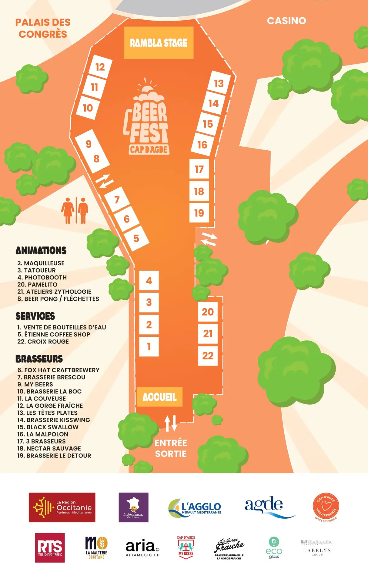 Plan du Beer Fest - Cap d'Agde